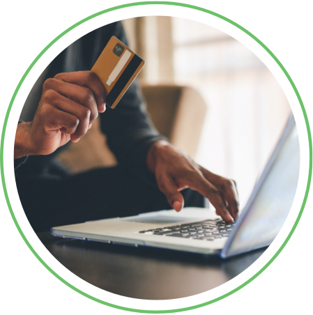 Online shopper purchasing with credit card